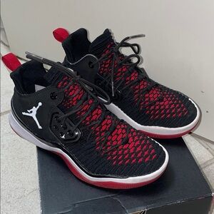 Nike Jordan Kids Black and Red Sneakers -Size 4 1/2
